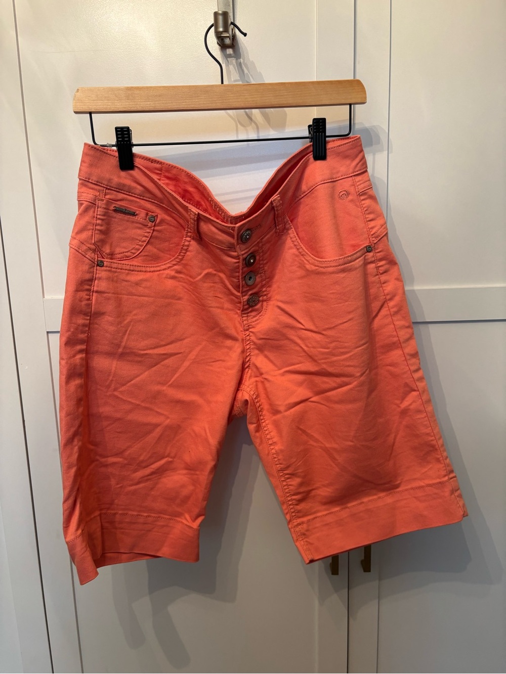 Coral Button-Fly Shorts